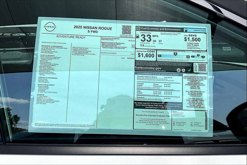 new 2025 Nissan Rogue car, priced at $30,800
