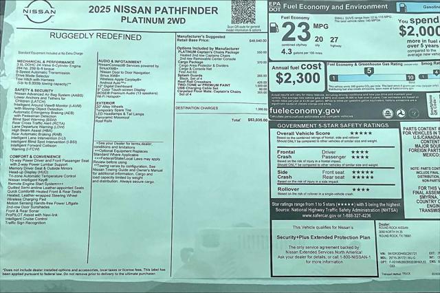 new 2025 Nissan Pathfinder car, priced at $49,296