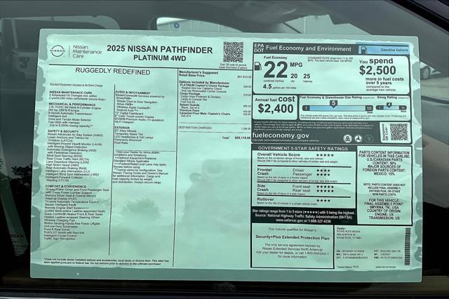 new 2025 Nissan Pathfinder car, priced at $51,287