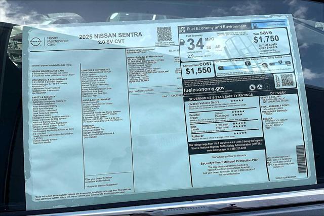 new 2025 Nissan Sentra car, priced at $23,370