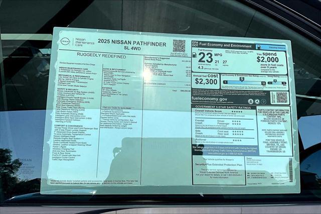 new 2025 Nissan Pathfinder car, priced at $45,284