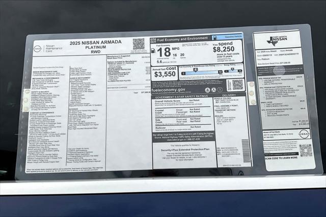 new 2025 Nissan Armada car, priced at $77,590
