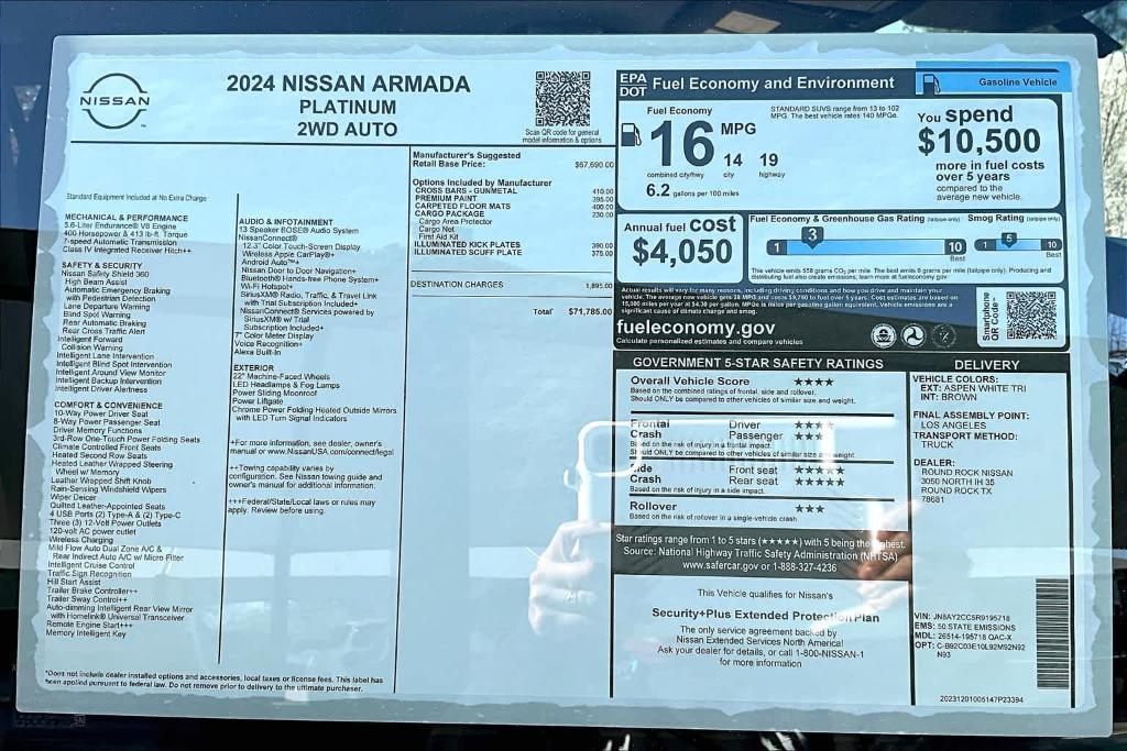 new 2024 Nissan Armada car, priced at $65,285