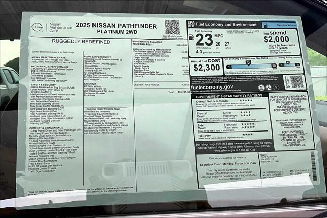 new 2025 Nissan Pathfinder car, priced at $53,205