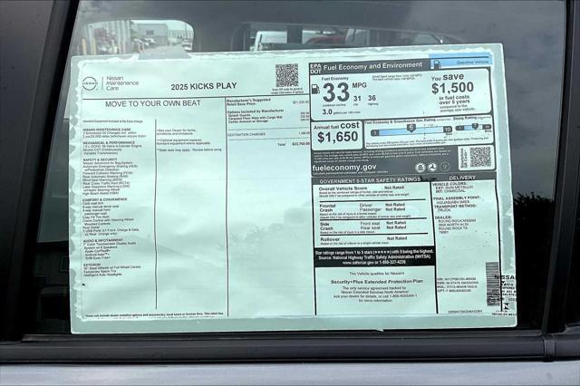 new 2025 Nissan Kicks car, priced at $23,260