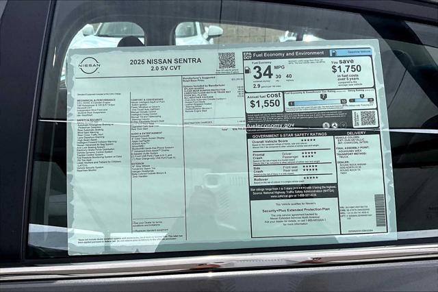 new 2025 Nissan Sentra car, priced at $24,795