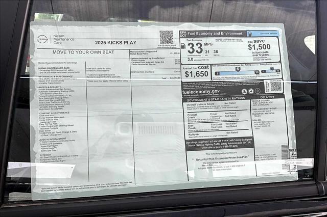 new 2025 Nissan Kicks car, priced at $22,857