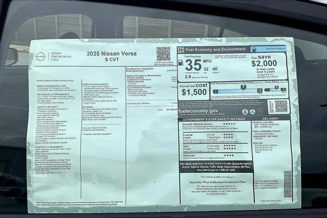 new 2025 Nissan Versa car, priced at $21,580