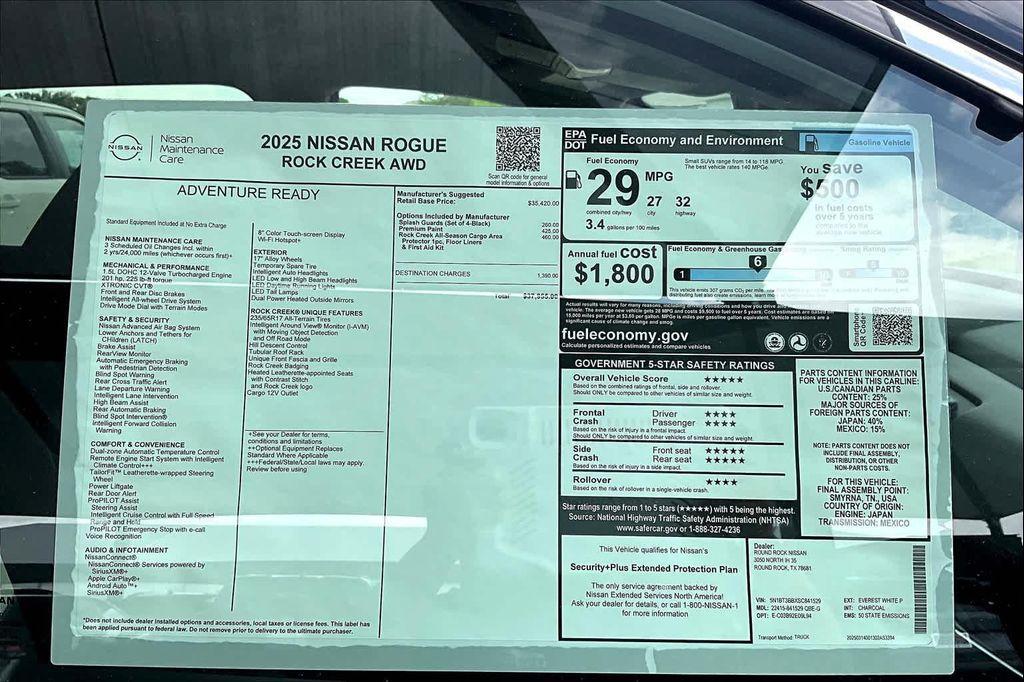 new 2025 Nissan Rogue car, priced at $37,955
