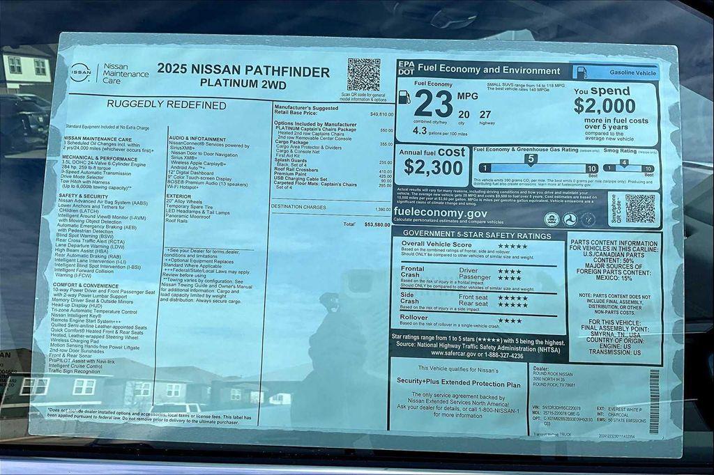 new 2025 Nissan Pathfinder car, priced at $49,740