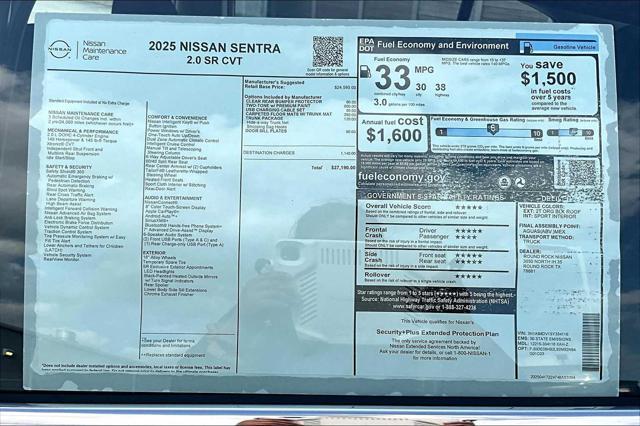 new 2025 Nissan Sentra car, priced at $25,871
