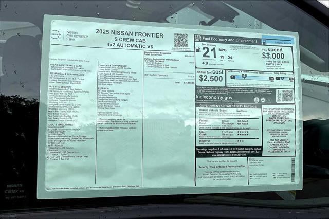 new 2025 Nissan Frontier car, priced at $35,660