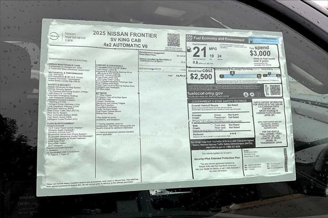 new 2025 Nissan Frontier car, priced at $36,105