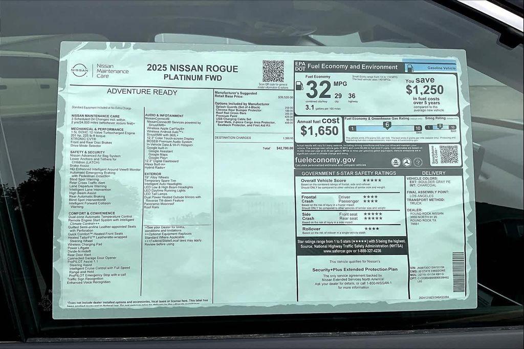 new 2025 Nissan Rogue car, priced at $40,333