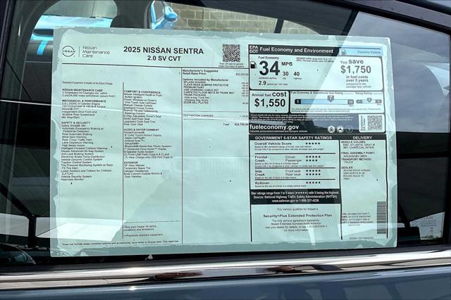 new 2025 Nissan Sentra car, priced at $24,785