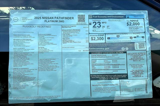 new 2025 Nissan Pathfinder car, priced at $53,155