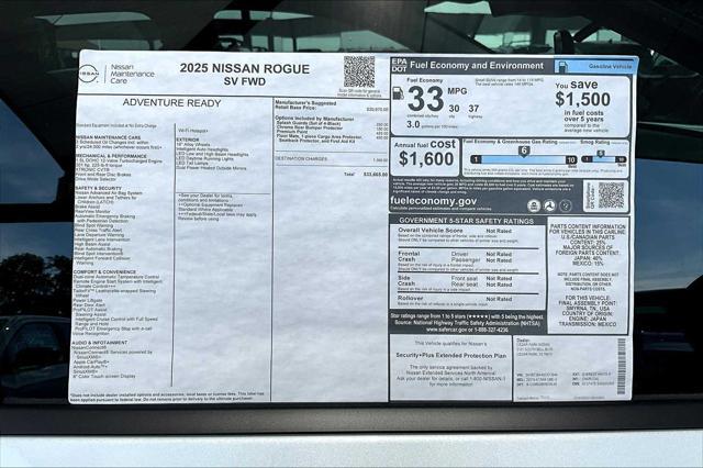 new 2025 Nissan Rogue car, priced at $33,665