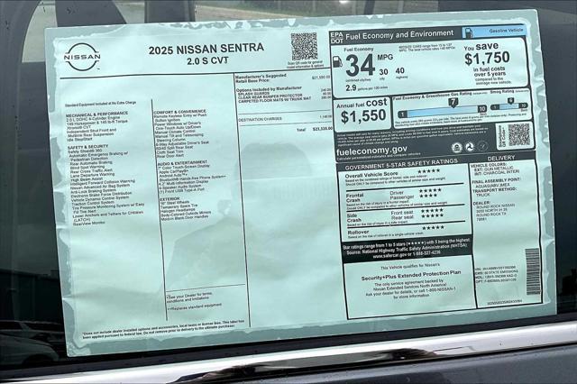 new 2025 Nissan Sentra car, priced at $23,335