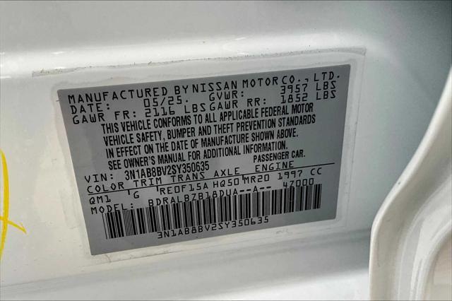 new 2025 Nissan Sentra car, priced at $23,335