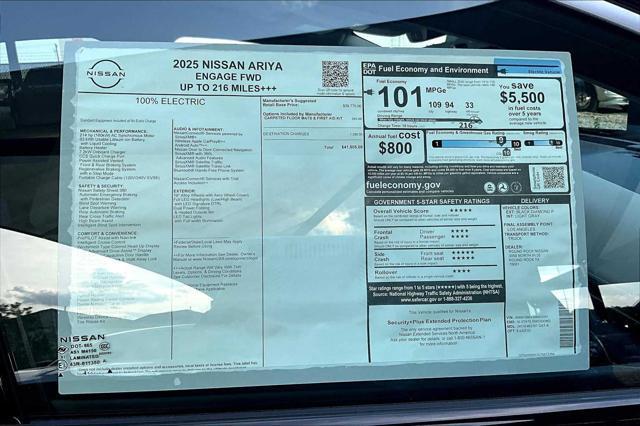 new 2025 Nissan ARIYA car, priced at $41,505