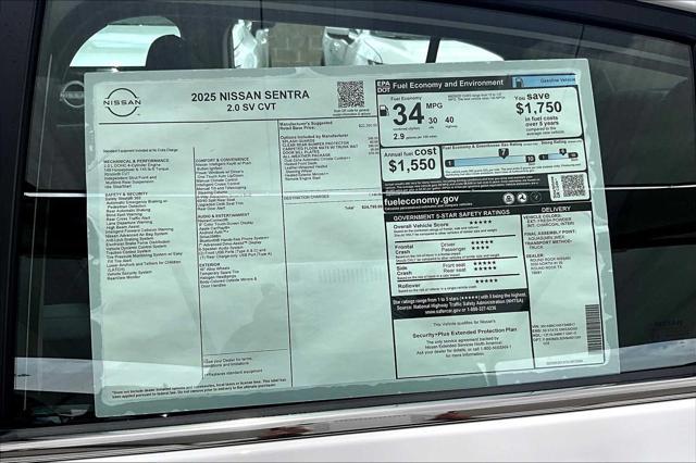 new 2025 Nissan Sentra car, priced at $23,606