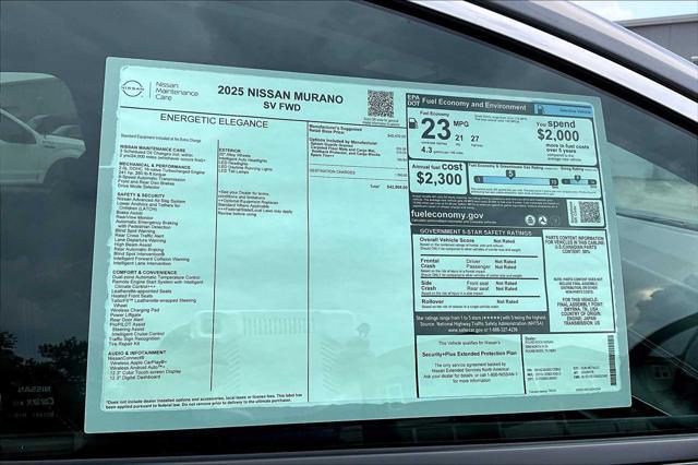new 2025 Nissan Murano car, priced at $40,297