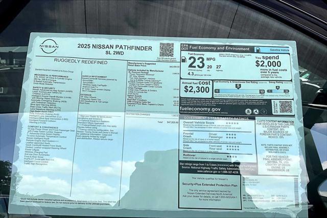 new 2025 Nissan Pathfinder car, priced at $44,493