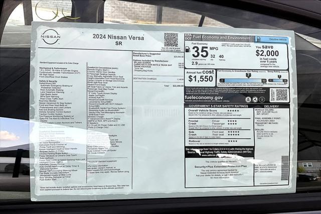 new 2024 Nissan Versa car, priced at $22,490