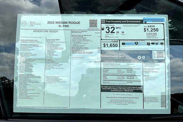 new 2025 Nissan Rogue car, priced at $40,575