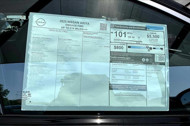 new 2025 Nissan ARIYA car, priced at $39,587