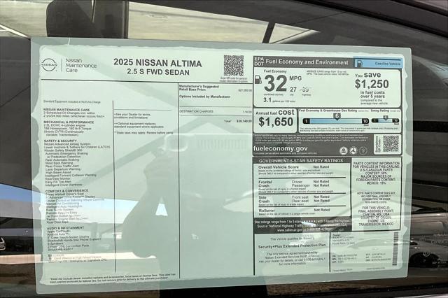 new 2025 Nissan Altima car, priced at $27,140