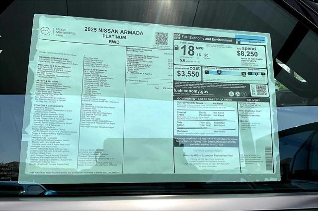 new 2025 Nissan Armada car, priced at $75,280