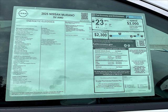 new 2025 Nissan Murano car, priced at $41,710