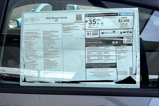 new 2025 Nissan Versa car, priced at $23,085