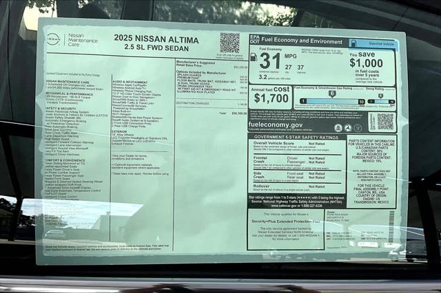 new 2025 Nissan Altima car, priced at $35,105