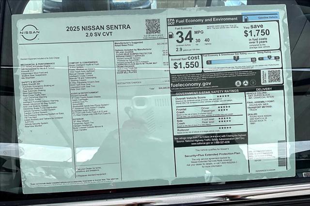 new 2025 Nissan Sentra car, priced at $24,445