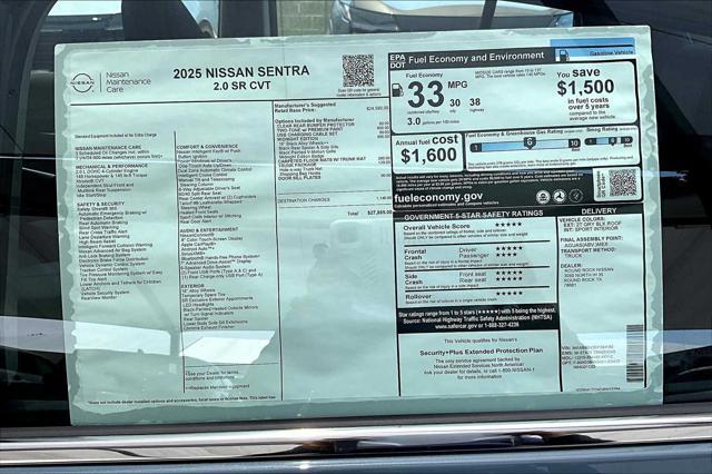 new 2025 Nissan Sentra car, priced at $26,487