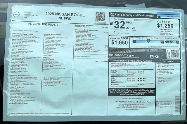 new 2025 Nissan Rogue car, priced at $38,720