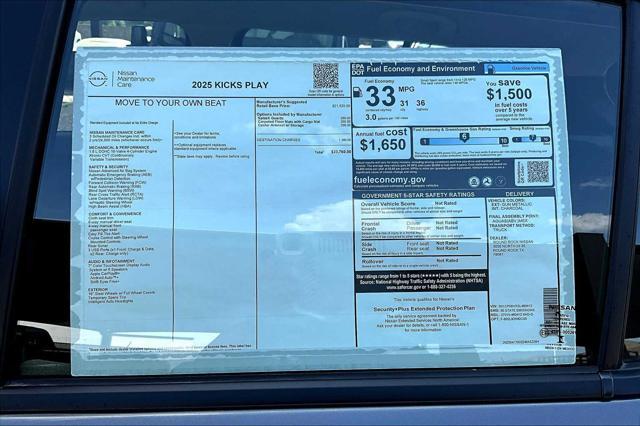 new 2025 Nissan Kicks car, priced at $23,260