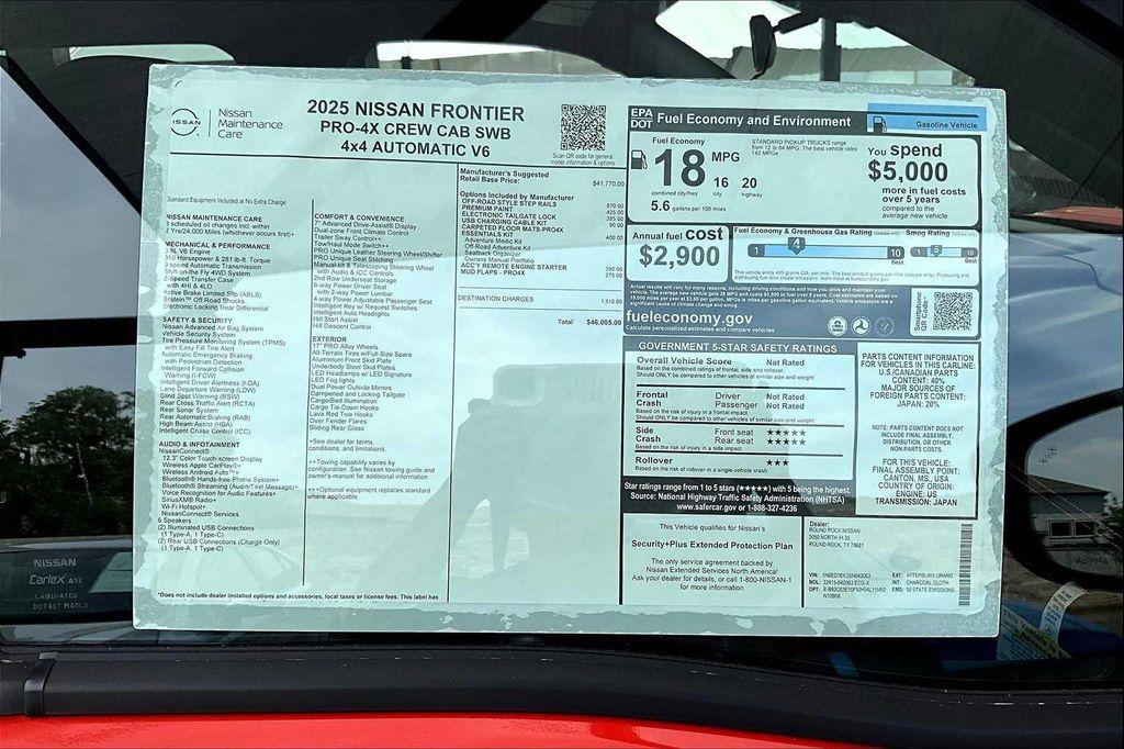 new 2025 Nissan Frontier car, priced at $46,085