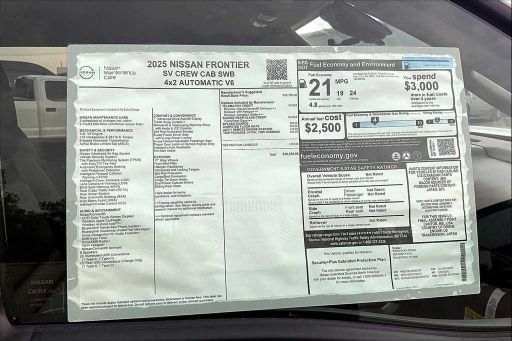 new 2025 Nissan Frontier car, priced at $38,335