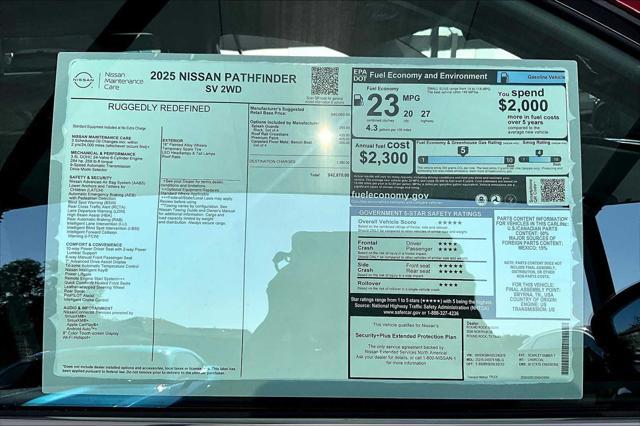 new 2025 Nissan Pathfinder car, priced at $39,942