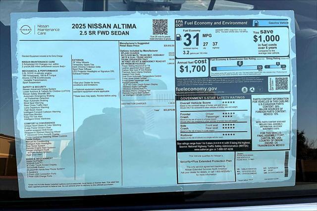 new 2025 Nissan Altima car, priced at $33,675