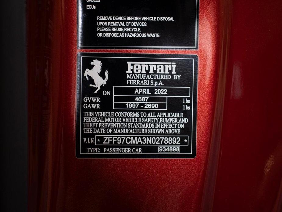 used 2022 Ferrari 812 GTS car, priced at $604,700