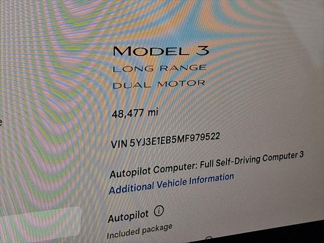 used 2021 Tesla Model 3 car, priced at $23,199