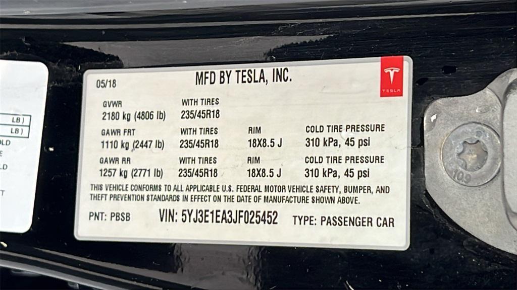 used 2018 Tesla Model 3 car, priced at $16,475