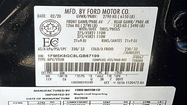 used 2020 Ford Explorer car, priced at $27,575