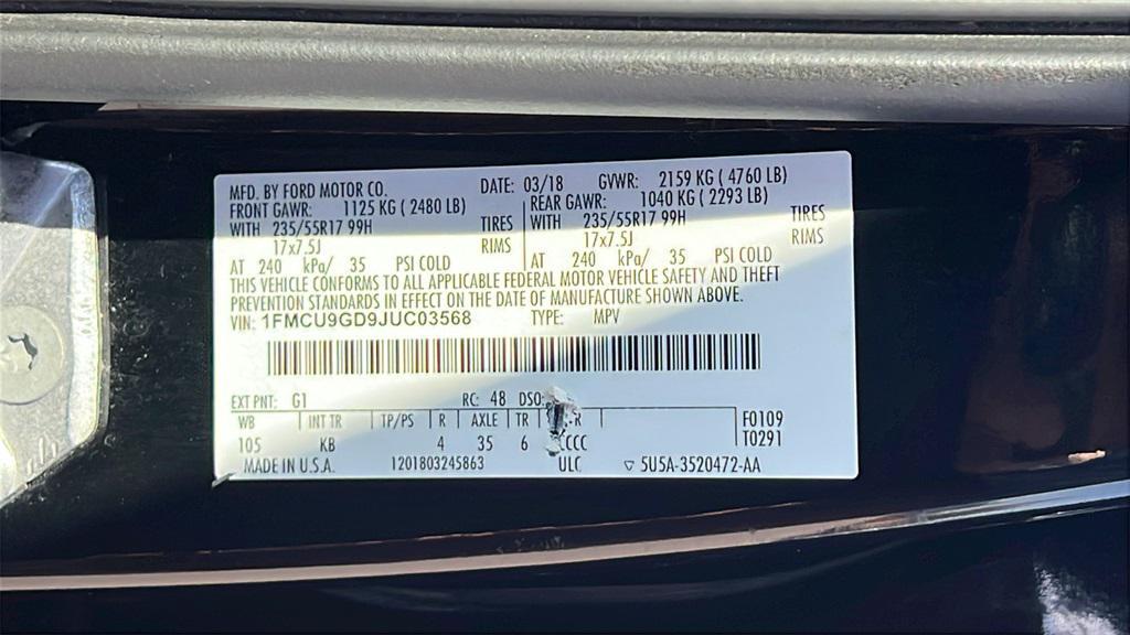 used 2018 Ford Escape car, priced at $8,675