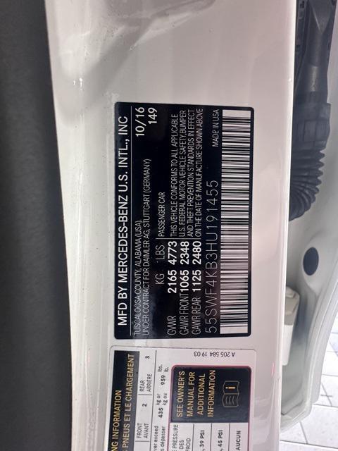 used 2017 Mercedes-Benz C-Class car, priced at $18,917