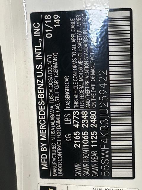 used 2018 Mercedes-Benz C-Class car, priced at $19,894